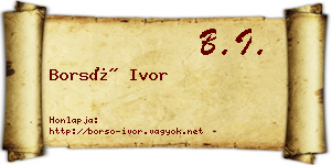 Borsó Ivor névjegykártya